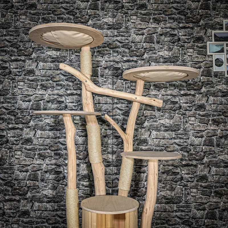 Naturkratzbaum 3431 Kratzbaum Natur Holz Design 175 cm hoch Katzenbaum