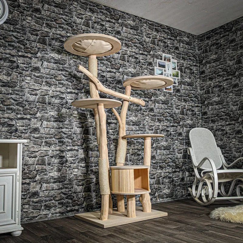 Naturkratzbaum 3431 Kratzbaum Natur Holz Design 175 cm hoch Katzenbaum