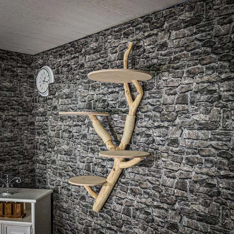 Wandkratzbaum 3427 Naturkratzbaum 158 cm lang Kratzbaum Natur Holz Design