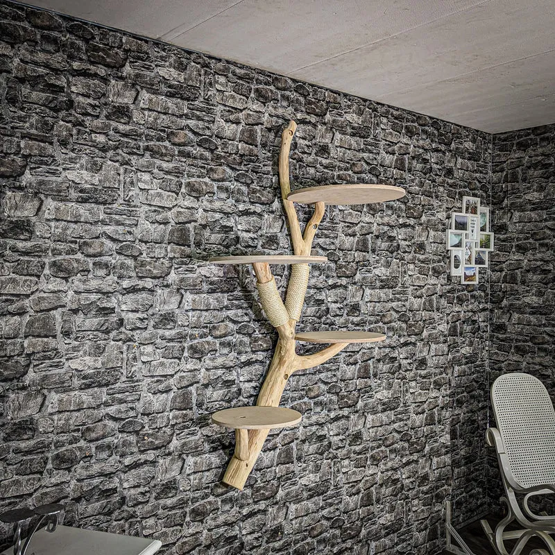 Wandkratzbaum 3427 Naturkratzbaum 158 cm lang Kratzbaum Natur Holz Design