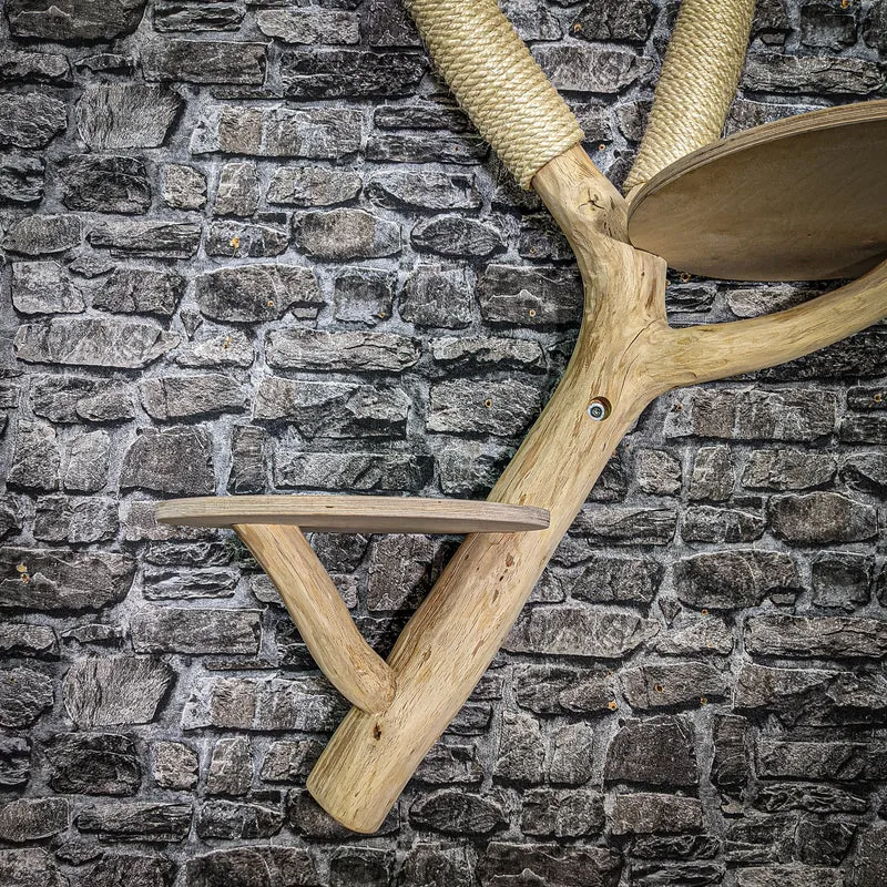 Wandkratzbaum 3427 Naturkratzbaum 158 cm lang Kratzbaum Natur Holz Design