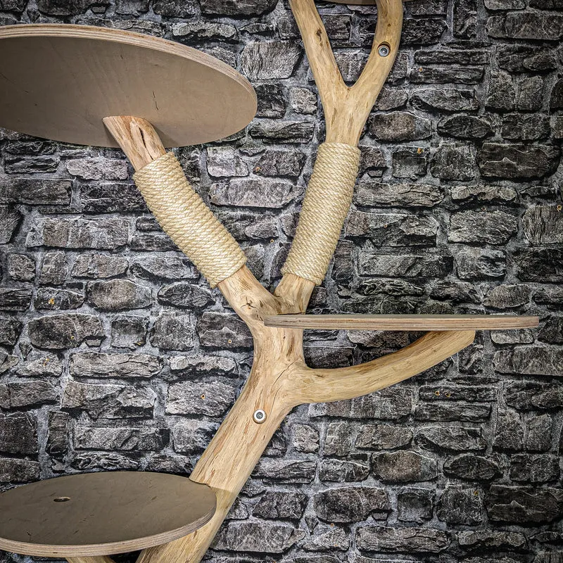 Wandkratzbaum 3427 Naturkratzbaum 158 cm lang Kratzbaum Natur Holz Design