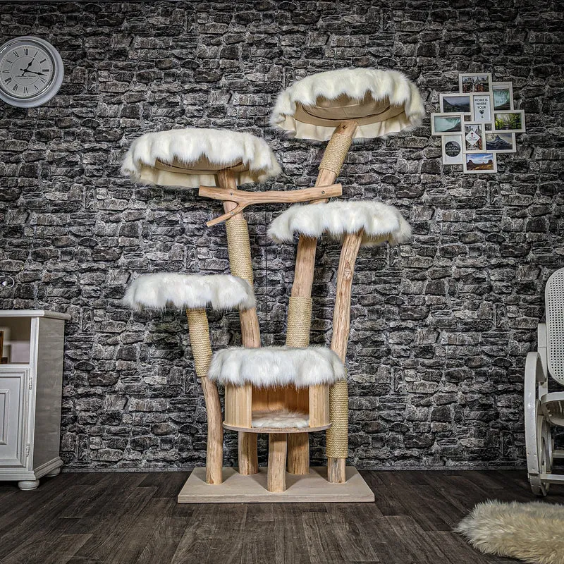 Naturkratzbaum 3424 Kratzbaum Natur Holz Design 175 cm hoch Katzenbaum