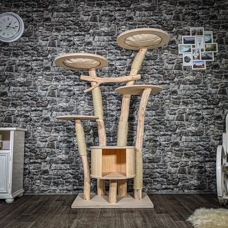 Naturkratzbaum 3424 Kratzbaum Natur Holz Design 175 cm hoch Katzenbaum