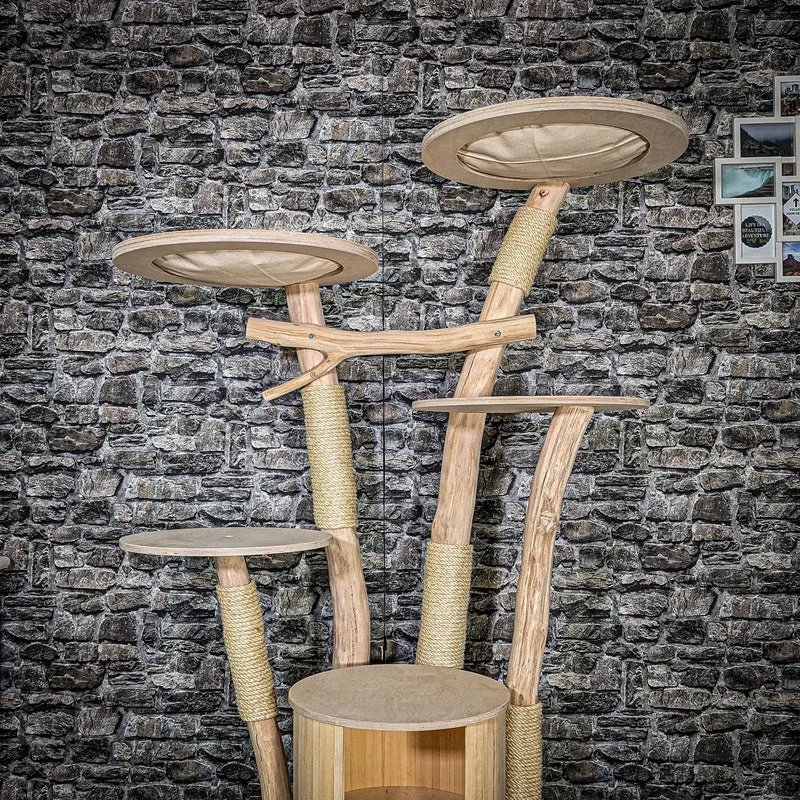 Naturkratzbaum 3424 Kratzbaum Natur Holz Design 175 cm hoch Katzenbaum