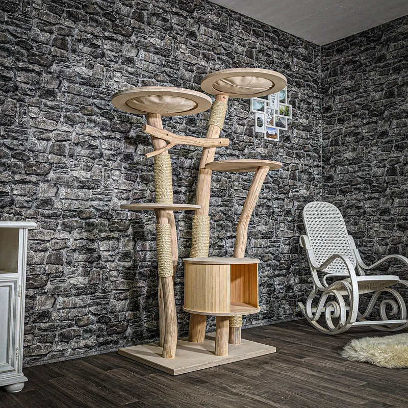 Naturkratzbaum 3424 Kratzbaum Natur Holz Design 175 cm hoch Katzenbaum
