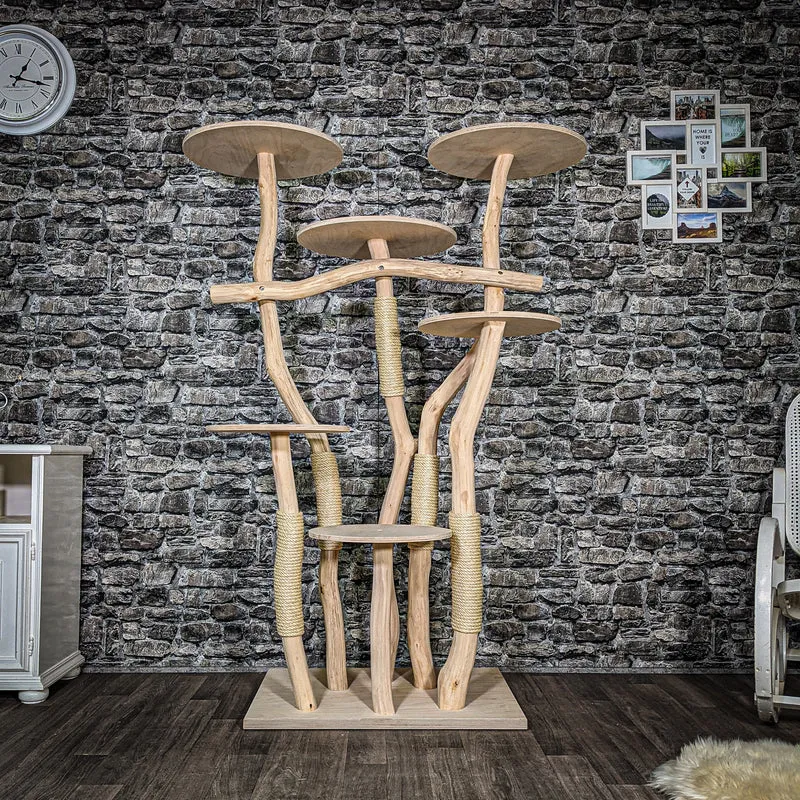 Naturkratzbaum 3419 Kratzbaum Natur Holz Design 173 cm hoch Katzenbaum
