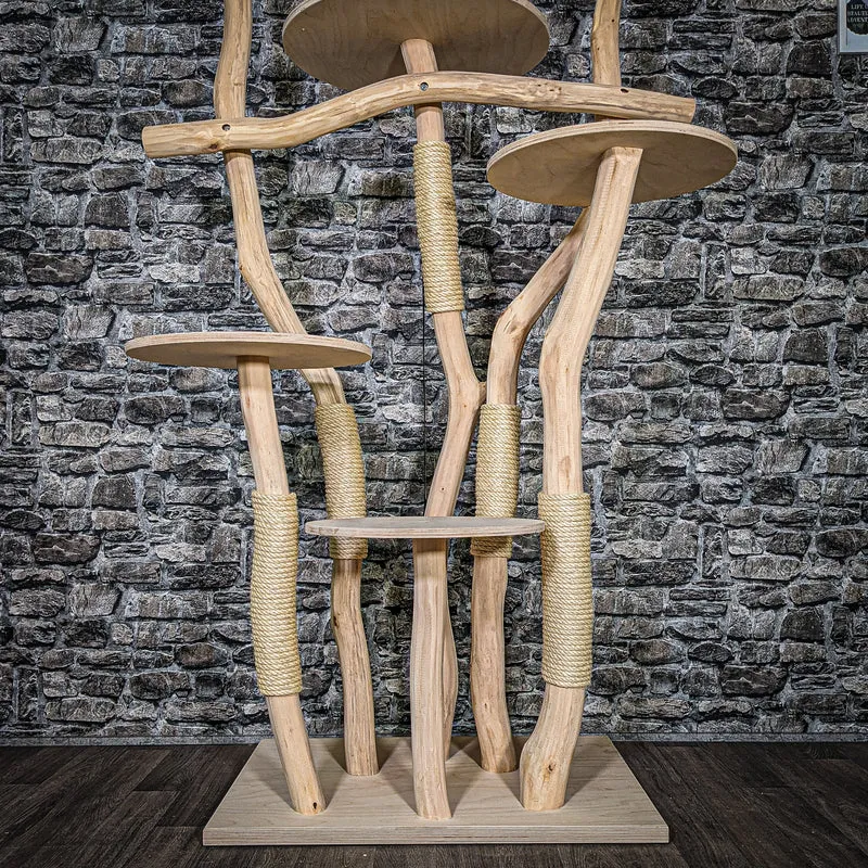 Naturkratzbaum 3419 Kratzbaum Natur Holz Design 173 cm hoch Katzenbaum