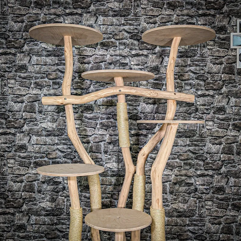 Naturkratzbaum 3419 Kratzbaum Natur Holz Design 173 cm hoch Katzenbaum