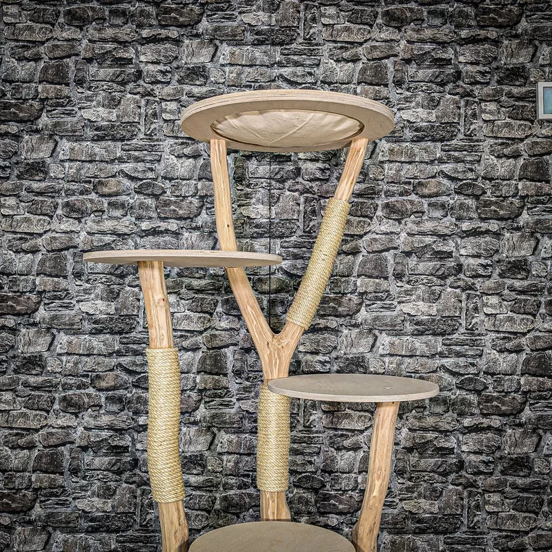 Naturkratzbaum 3418 Kratzbaum Natur Holz Design 160 cm hoch Katzenbaum