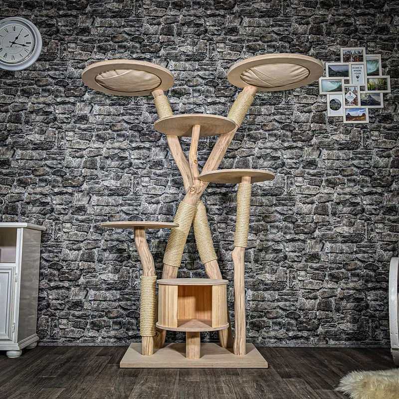 Naturkratzbaum 3414 Kratzbaum Natur Holz Design 170 cm hoch Katzenbaum