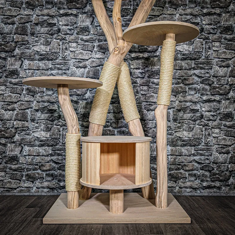 Naturkratzbaum 3414 Kratzbaum Natur Holz Design 170 cm hoch Katzenbaum