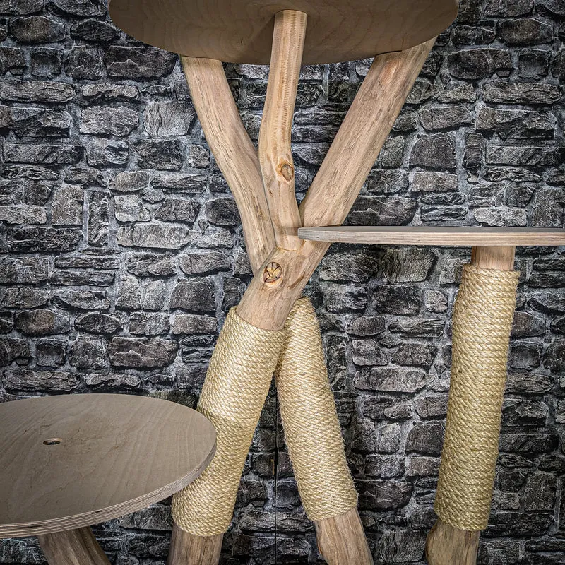 Naturkratzbaum 3414 Kratzbaum Natur Holz Design 170 cm hoch Katzenbaum