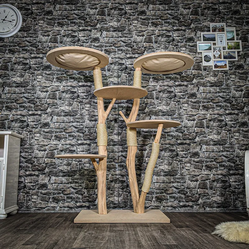 Naturkratzbaum 3413 Kratzbaum Natur Holz Design 145 cm hoch Katzenbaum