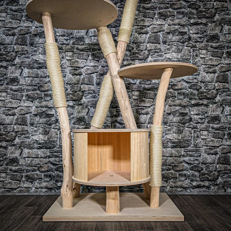 Naturkratzbaum 3412 Kratzbaum Natur Holz Design 190 cm hoch Katzenbaum