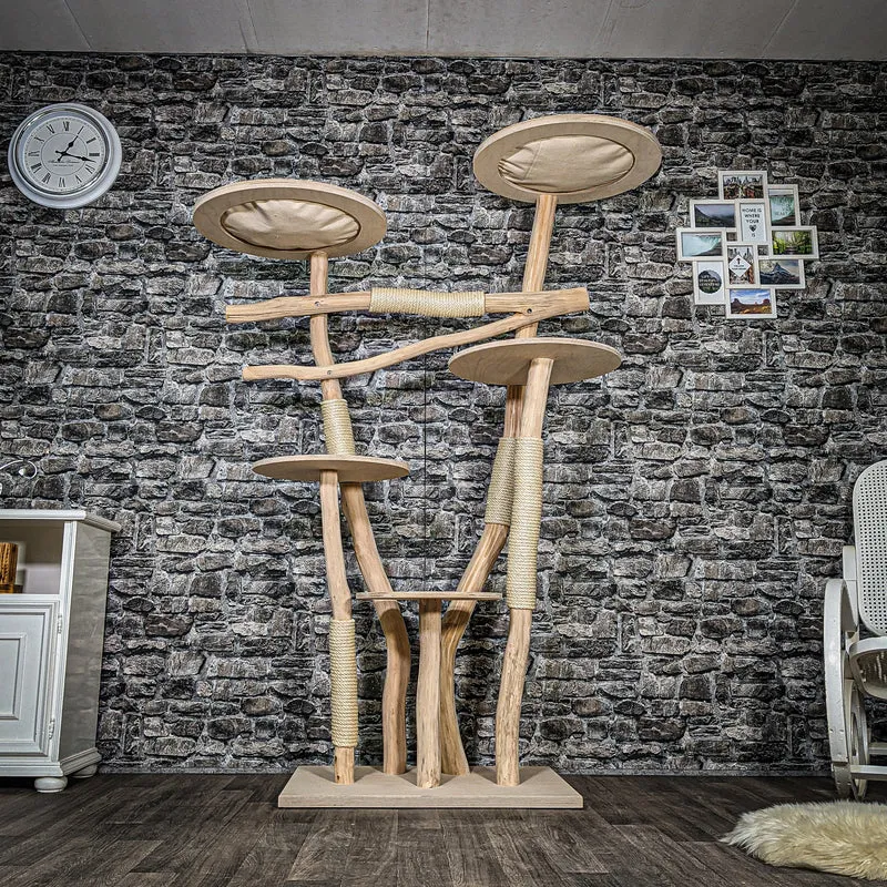 Naturkratzbaum 3411 Kratzbaum Natur Holz Design 188 cm hoch Katzenbaum