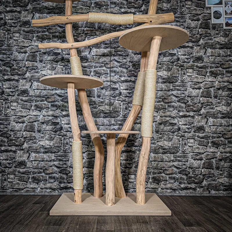 Naturkratzbaum 3411 Kratzbaum Natur Holz Design 188 cm hoch Katzenbaum