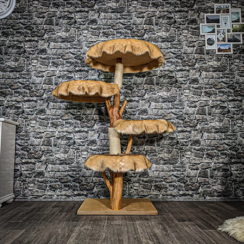 Naturkratzbaum 3410 Kratzbaum Natur Holz Design 134 cm hoch Katzenbaum