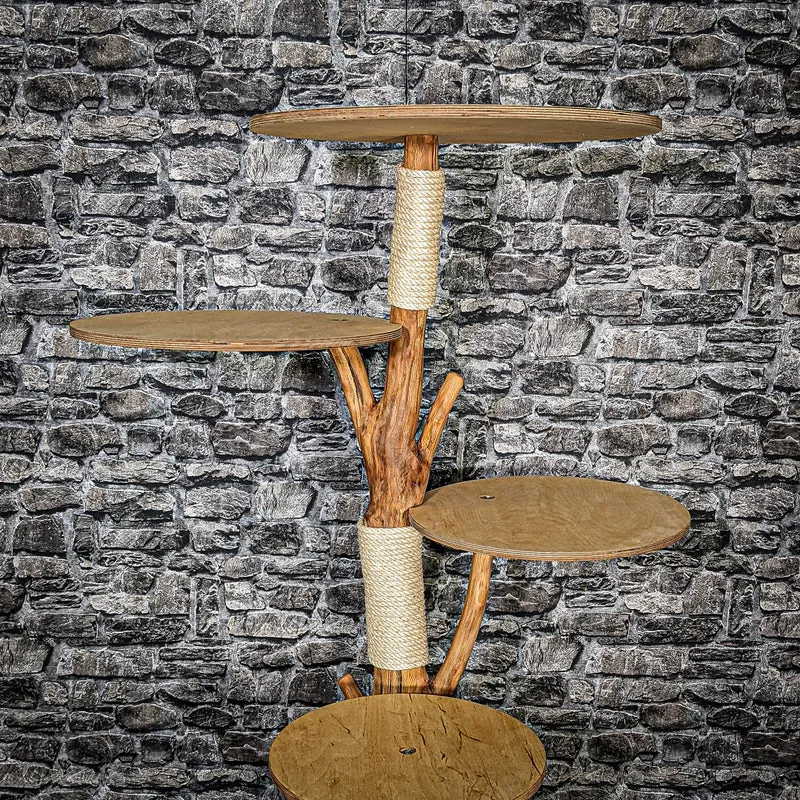 Naturkratzbaum 3410 Kratzbaum Natur Holz Design 134 cm hoch Katzenbaum
