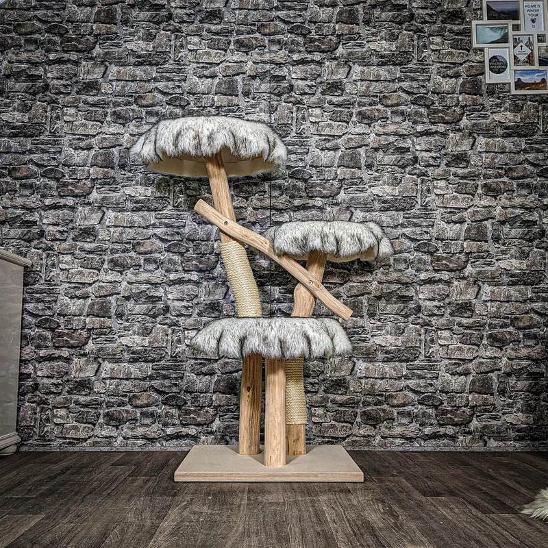 Naturkratzbaum 3409 Kratzbaum Natur Holz Design 119 cm hoch Katzenbaum
