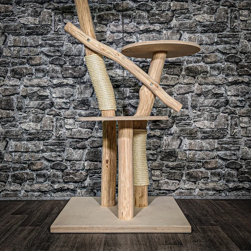 Naturkratzbaum 3409 Kratzbaum Natur Holz Design 119 cm hoch Katzenbaum