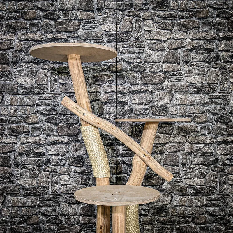 Naturkratzbaum 3409 Kratzbaum Natur Holz Design 119 cm hoch Katzenbaum