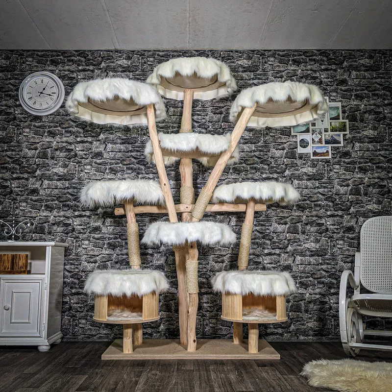 Naturkratzbaum 3404 Kratzbaum Natur Holz Design 210 cm hoch Katzenbaum