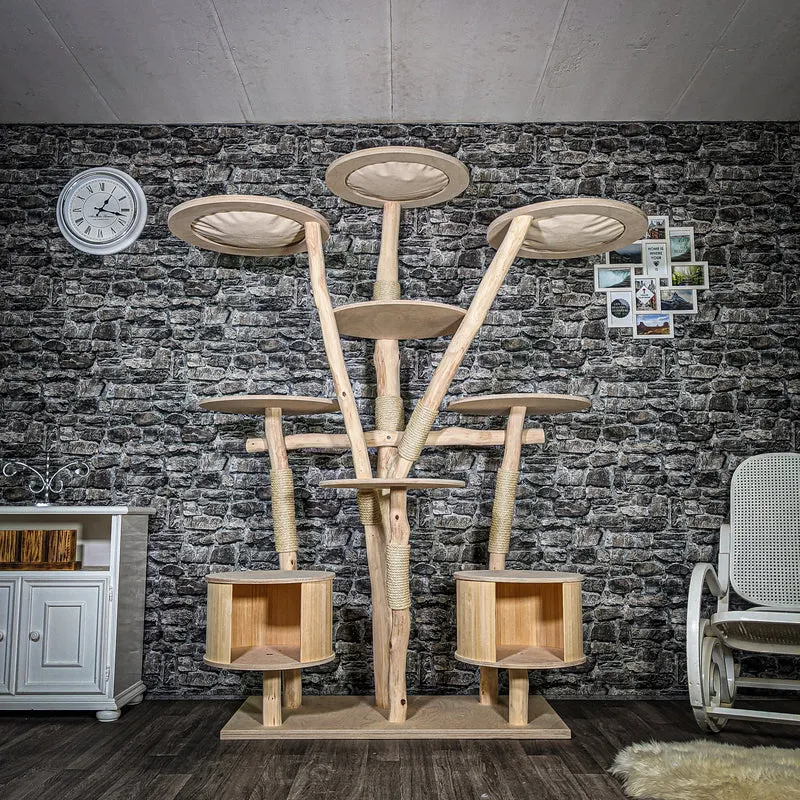 Naturkratzbaum 3404 Kratzbaum Natur Holz Design 210 cm hoch Katzenbaum