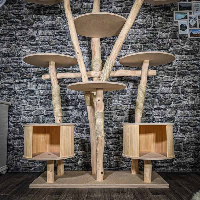 Naturkratzbaum 3404 Kratzbaum Natur Holz Design 210 cm hoch Katzenbaum