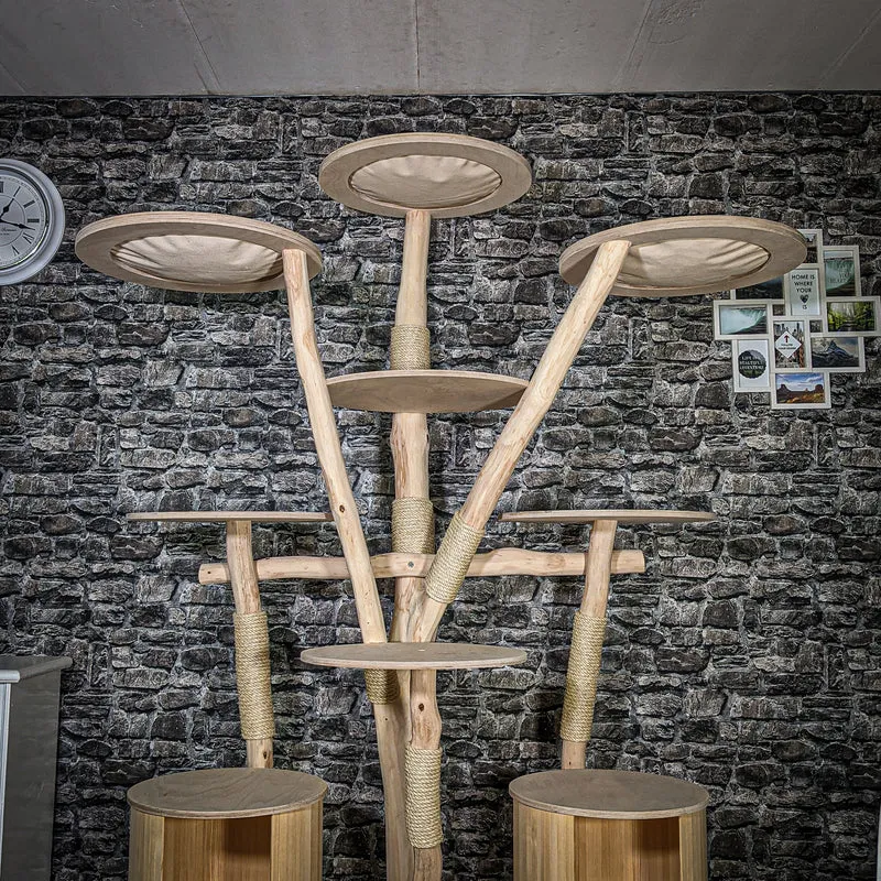 Naturkratzbaum 3404 Kratzbaum Natur Holz Design 210 cm hoch Katzenbaum