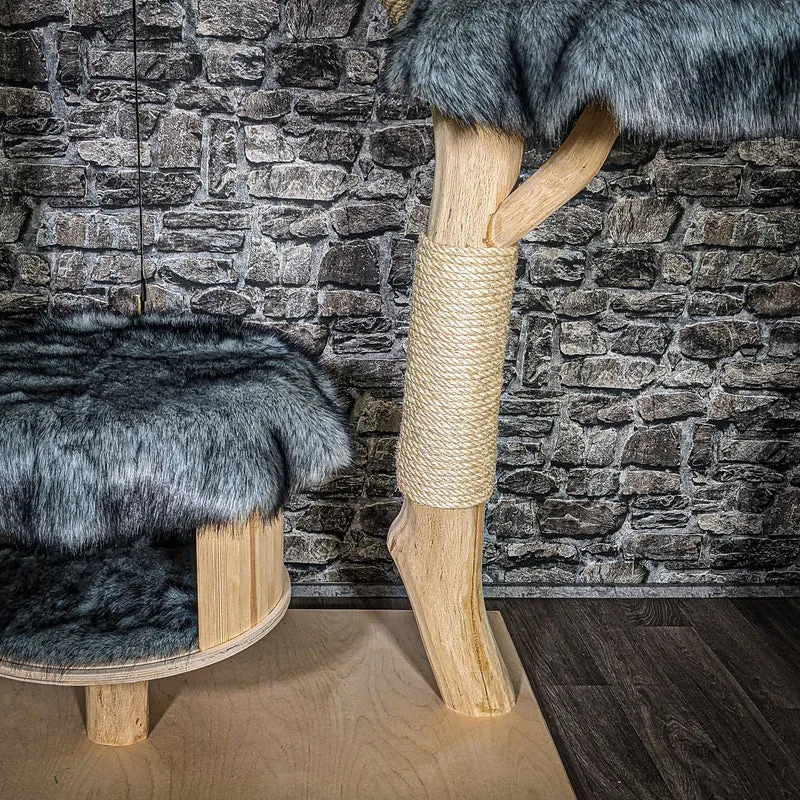 Naturkratzbaum 3403 Kratzbaum Natur Holz Design 202 cm hoch Katzenbaum