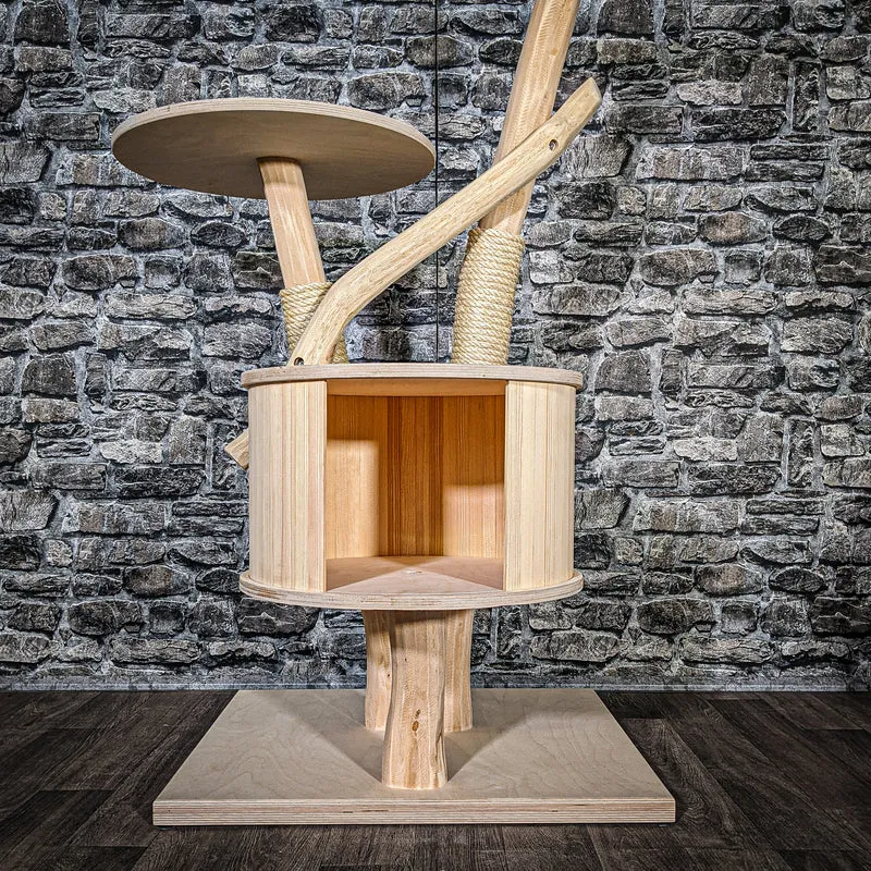 Naturkratzbaum 3401 Kratzbaum Natur Holz Design 120 cm hoch Katzenbaum