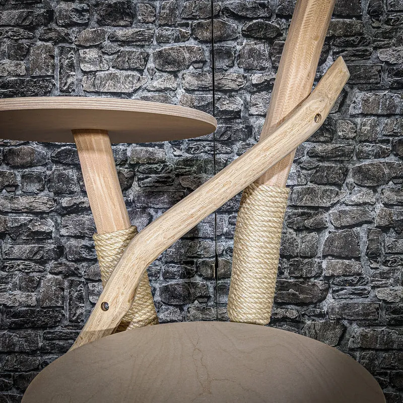 Naturkratzbaum 3401 Kratzbaum Natur Holz Design 120 cm hoch Katzenbaum