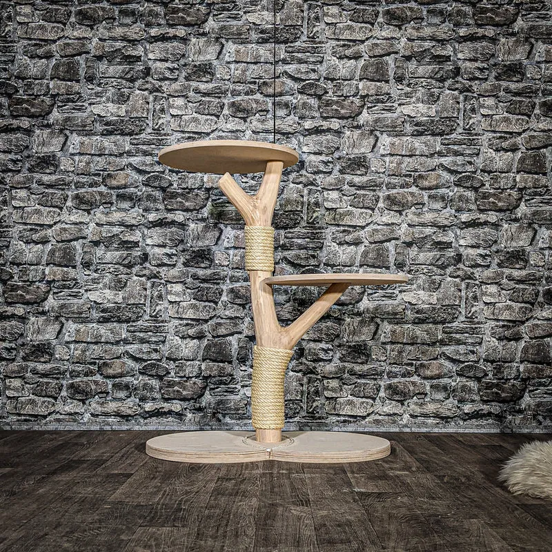 Naturkratzbaum 3399 Kratzbaum Natur Holz Design 85 cm hoch Katzenbaum