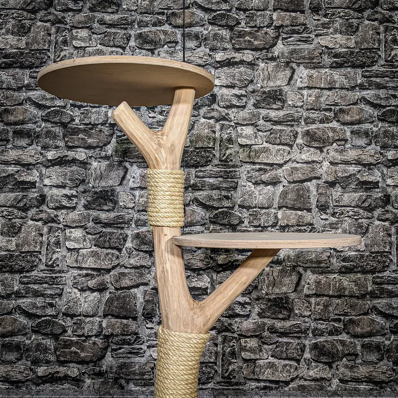 Naturkratzbaum 3399 Kratzbaum Natur Holz Design 85 cm hoch Katzenbaum
