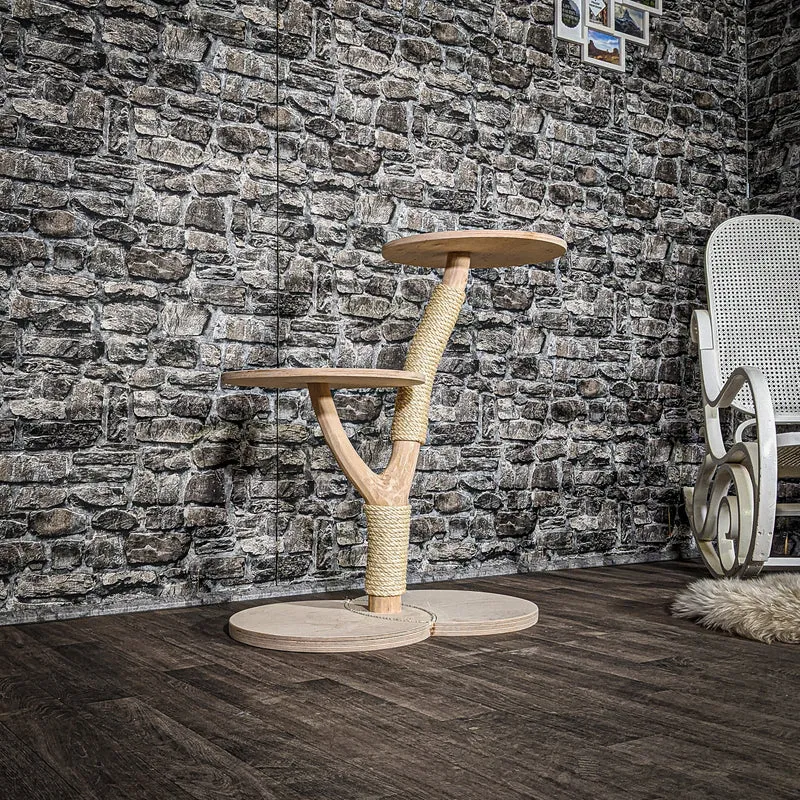 Naturkratzbaum 3397 Kratzbaum Natur Holz Design 82 cm hoch Katzenbaum