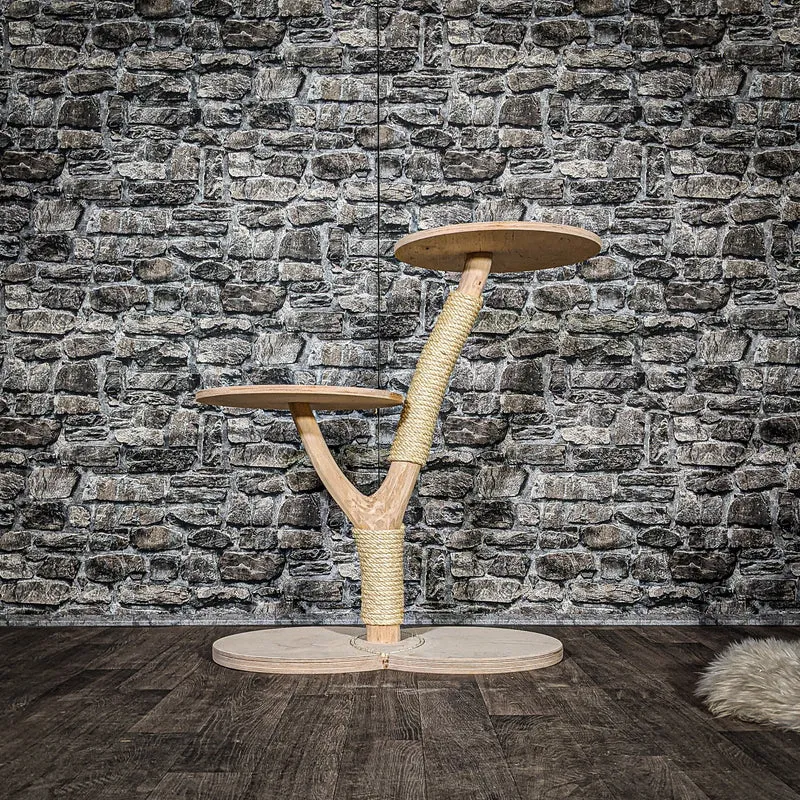 Naturkratzbaum 3397 Kratzbaum Natur Holz Design 82 cm hoch Katzenbaum