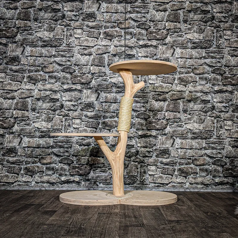 Naturkratzbaum 3396 Kratzbaum Natur Holz Design 80 cm hoch Katzenbaum