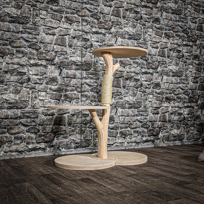 Naturkratzbaum 3396 Kratzbaum Natur Holz Design 80 cm hoch Katzenbaum
