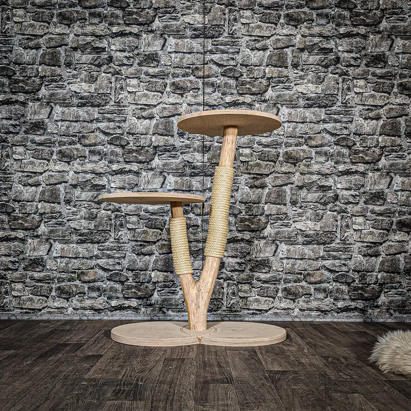 Naturkratzbaum 3393 Kratzbaum Natur Holz Design 85 cm hoch Katzenbaum