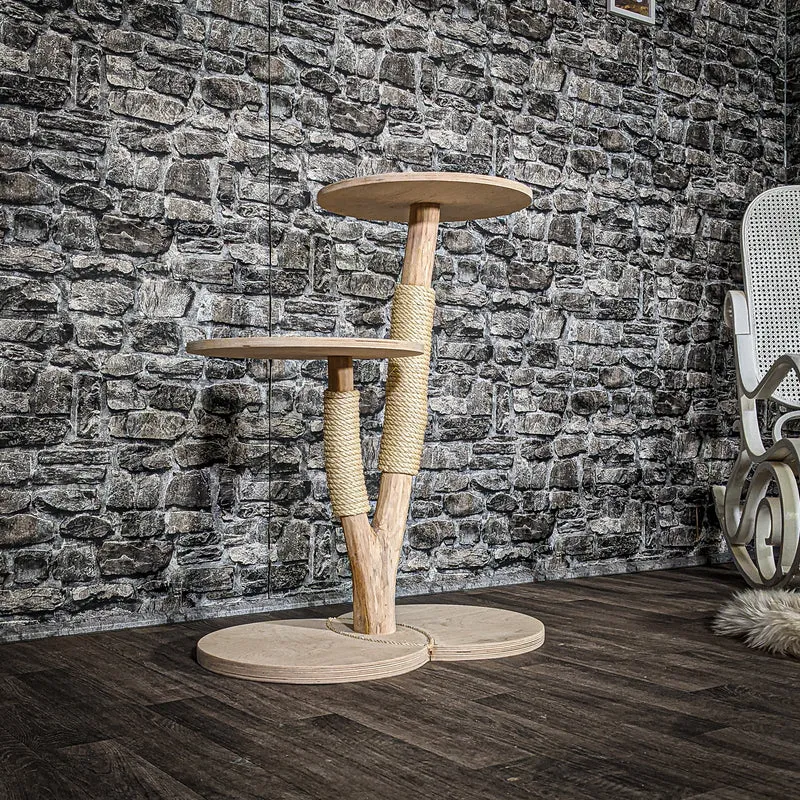 Naturkratzbaum 3393 Kratzbaum Natur Holz Design 85 cm hoch Katzenbaum