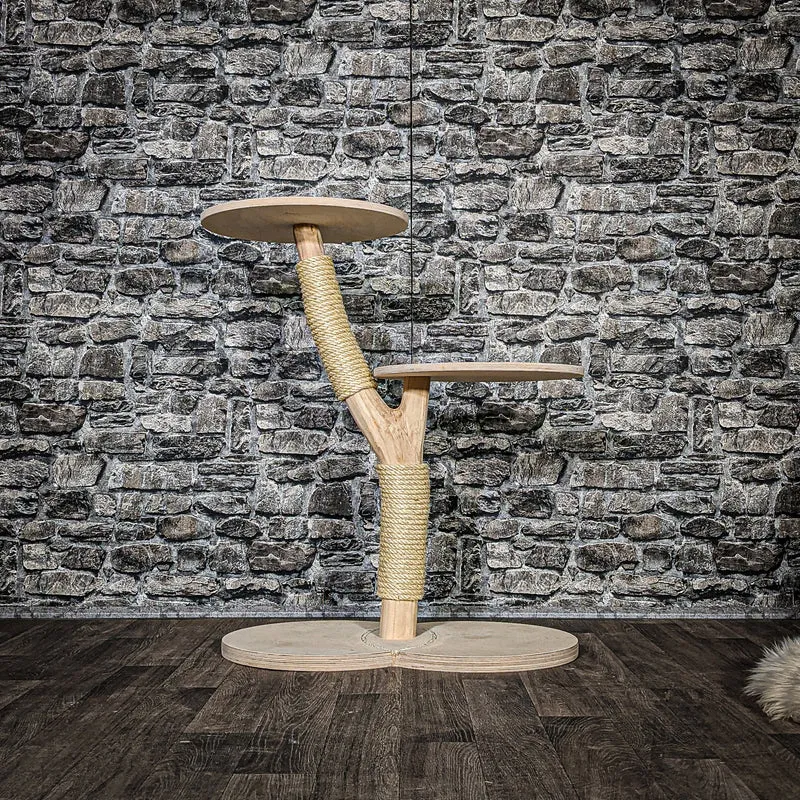 Naturkratzbaum 3392 Kratzbaum Natur Holz Design 85 cm hoch Katzenbaum