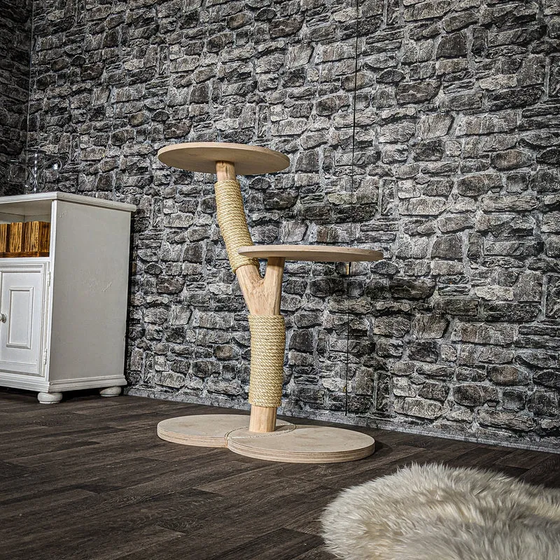Naturkratzbaum 3392 Kratzbaum Natur Holz Design 85 cm hoch Katzenbaum