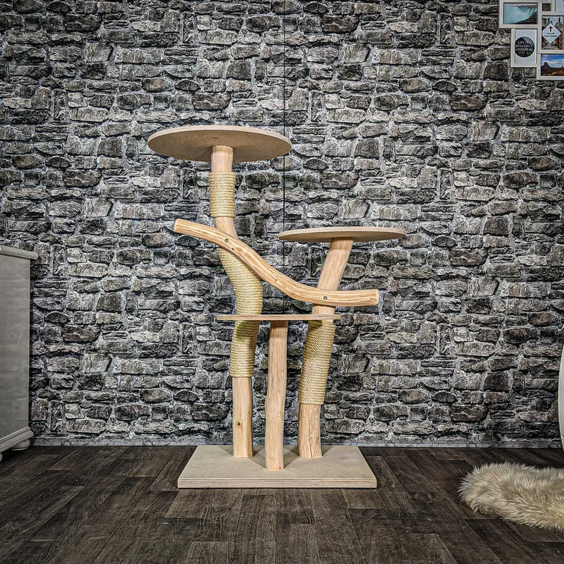 Naturkratzbaum 3388 Kratzbaum Natur Holz Design 115 cm hoch Katzenbaum