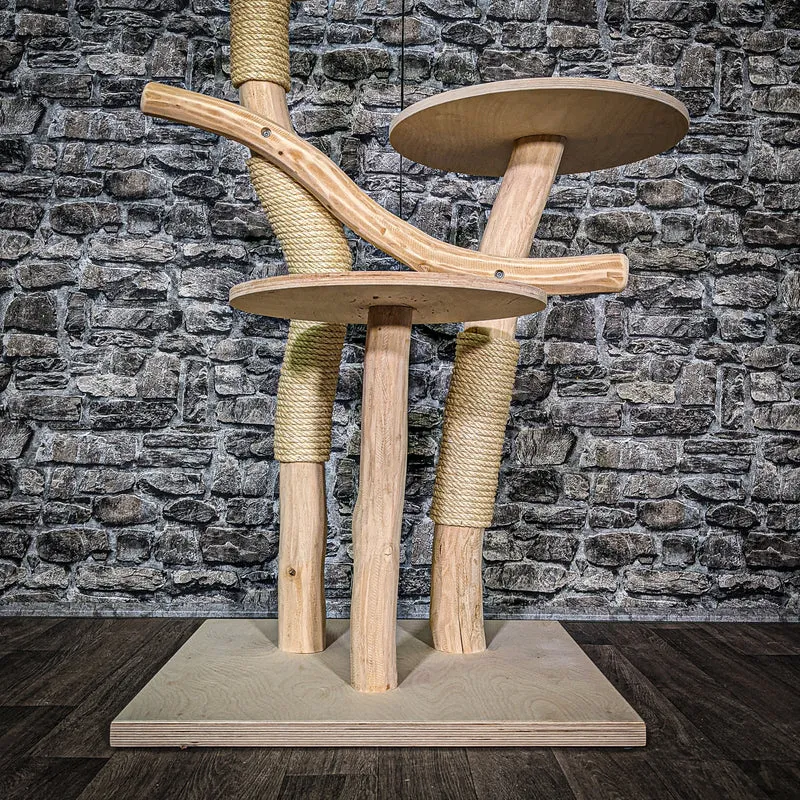 Naturkratzbaum 3388 Kratzbaum Natur Holz Design 115 cm hoch Katzenbaum