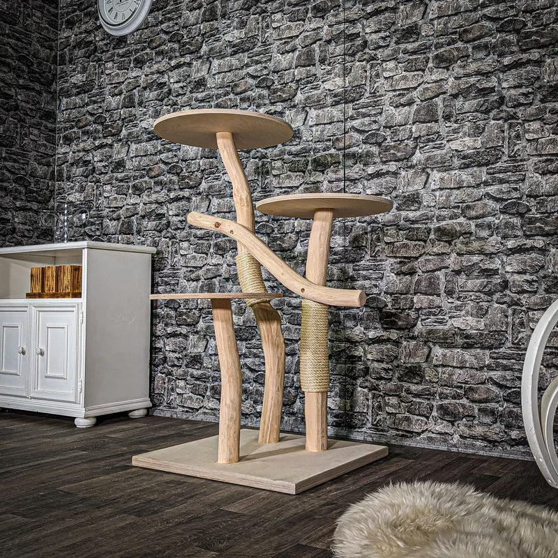 Naturkratzbaum 3385 Kratzbaum Natur Holz Design 115 cm hoch Katzenbaum