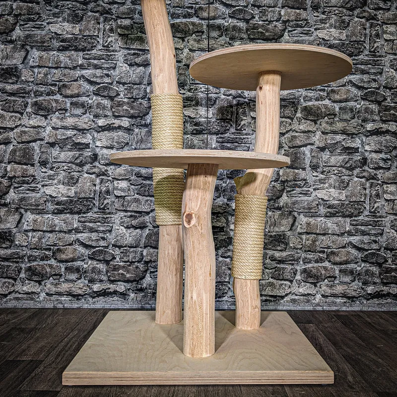 Naturkratzbaum 3378 Kratzbaum Natur Holz Design 115 cm hoch Katzenbaum