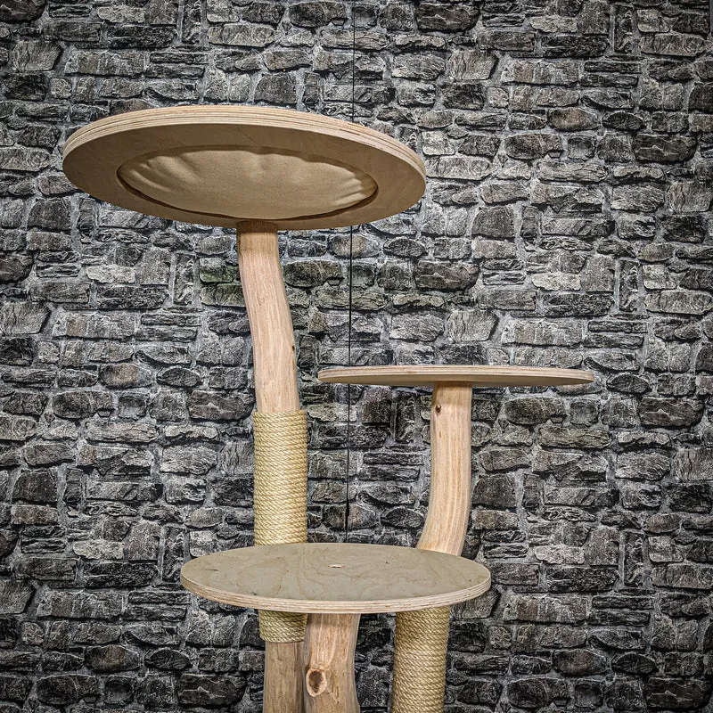 Naturkratzbaum 3378 Kratzbaum Natur Holz Design 115 cm hoch Katzenbaum