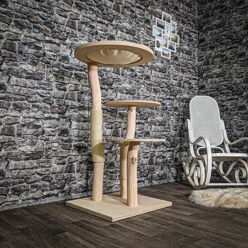 Naturkratzbaum 3378 Kratzbaum Natur Holz Design 115 cm hoch Katzenbaum