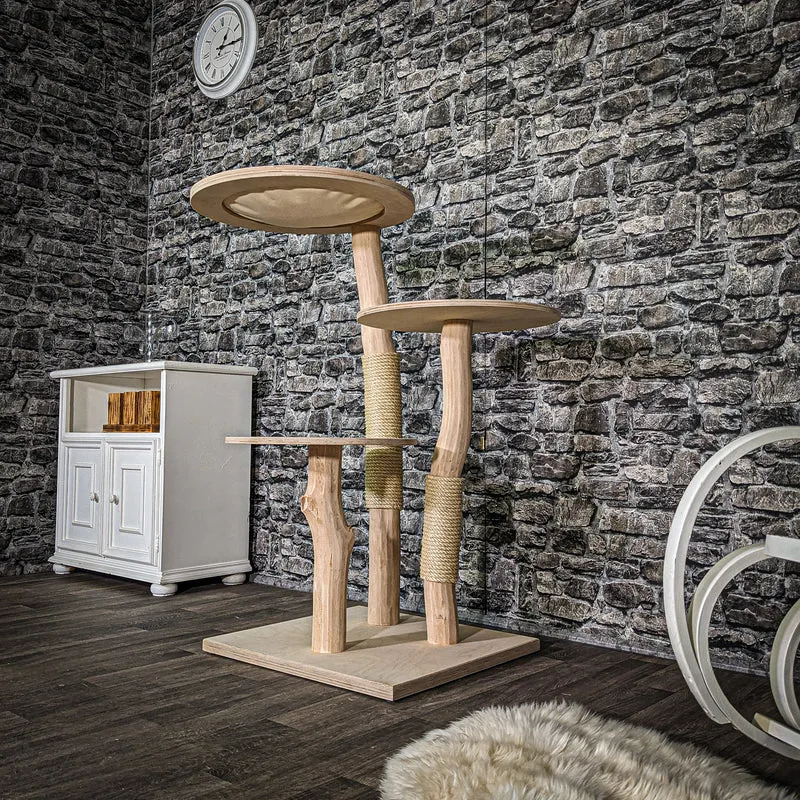 Naturkratzbaum 3378 Kratzbaum Natur Holz Design 115 cm hoch Katzenbaum
